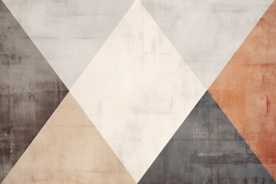 Cream and grey modern abstract background design featuring geometric triangle shapes, subtle gradient, captivating noise, and fine-grain texture—a visual symphony in harmonious abstraction