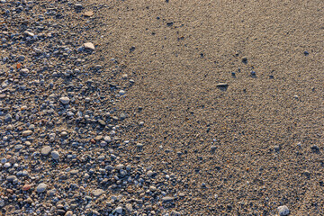 The natural texture of the sand on a Sicilian beach