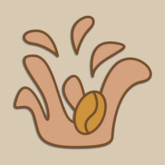 Coffee. Italian coffee pot with text All You Need is Coffee. Banner for cafe, restaurant, menu, coffee dreams theme. coffee cup icon in the line style. vector illustration on a brown background