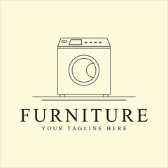 furniture logo line art icon design template simple minimalist vector illustration