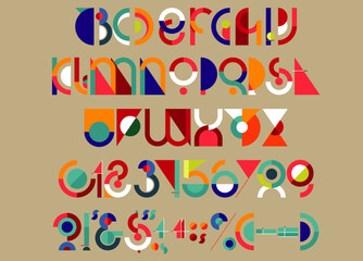 Vector Colorful & Geoemtric Alphabet