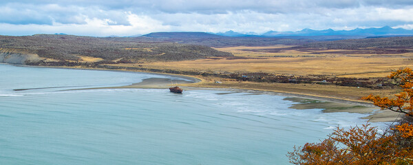 Cabo san pablo beach aerial view, tierra del fuego, argentina © DFLC