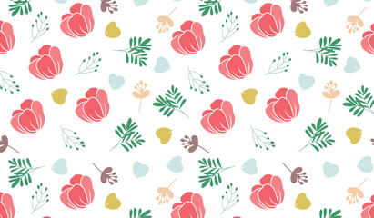 Free vector floral seamless pattern background. Wallpaper, banner design background. 