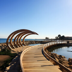 Footbridges for silence at the laguna de la mata viewpoint in torrevieja alicante 
