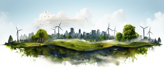 Obraz na płótnie Canvas Concept for wind power plant and environmental technology