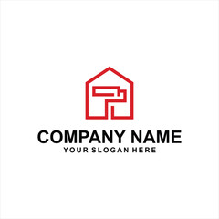 home paint outline logo vector