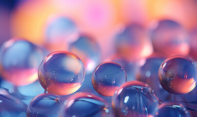 close-up composition of colorful glass bubbles.
