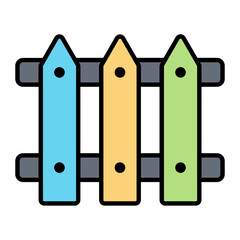 Fence Colored Outline Icon