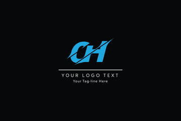 Alphabet CH or HC illustration monogram vector logo template
