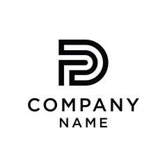 initial letter logo DP, PD logo template - obrazy, fototapety, plakaty