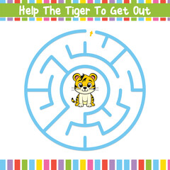 Kids Circular Maze Puzzle Discover the Path Educational Worksheet