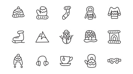 Winter Line Art Illustration