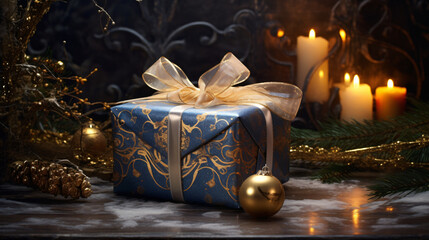 Christmas gift with decoration