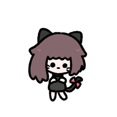 Cute Girl in Halloween Cat Costume, Doodle element, signs and symbols, Hand drawn in doodle style