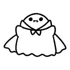 Cute Vampire Ghost, Halloween Doodle element, signs and symbols, Hand drawn in doodle style