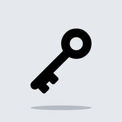 Key icon vector. Key logo design. Key vector icon illustration isolated on gray background