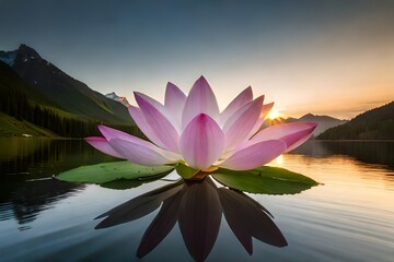 pink water lily in pond