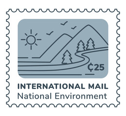 International mail, national environment vector