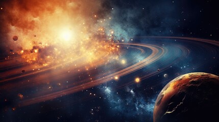 
Planets and galaxy.
