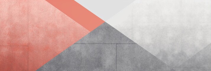 Grey and light red intertwine in a captivating display of modernity, featuring clean minimal geometric shapes, triangles, and a dynamic interplay of gradient, noise, and grain, web banner