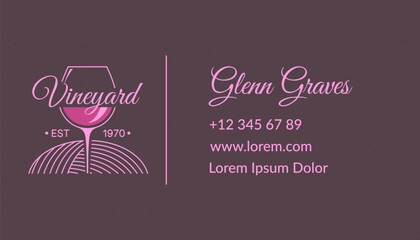 Business card for wine maker or production company