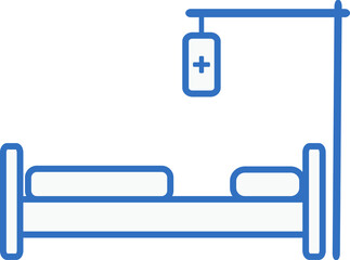 hospital bed icon line design, monoline icons.
