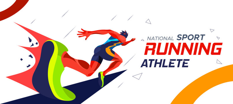 national sports day celebration concept, sports athlete running. world national sports celebration. sports background