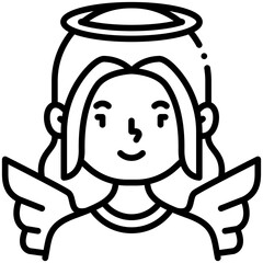 White Angel vector icon