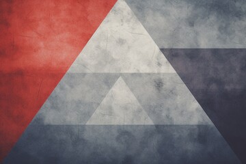 Grey and light red abstraction: a contemporary canvas adorned with clean minimal geometric shapes, triangles, and a striking interplay of gradient, noise, and grain for a textured, vibrant aesthetic
