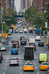 Traffic in Manhattan on 10th Avenue, New York, USA