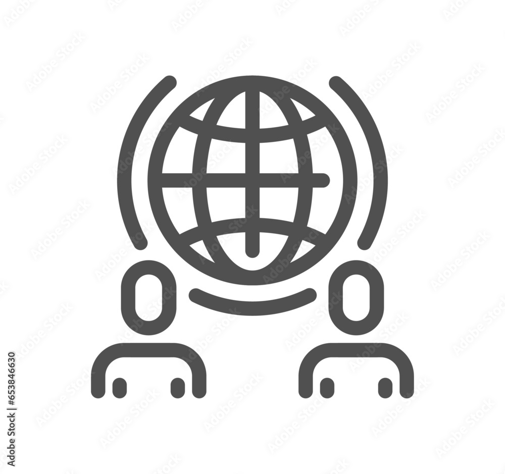 Poster network related icon outline and linear vector.