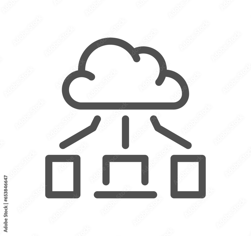 Poster network related icon outline and linear vector.