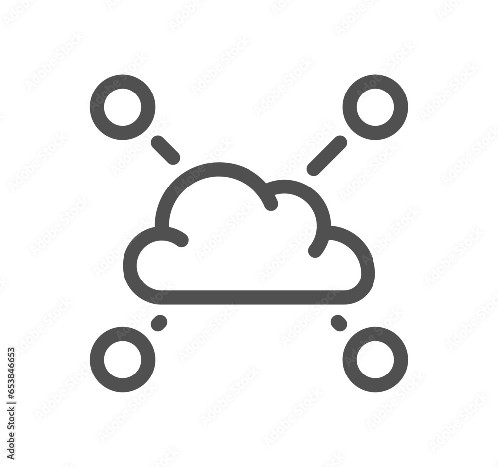Poster network related icon outline and linear vector.
