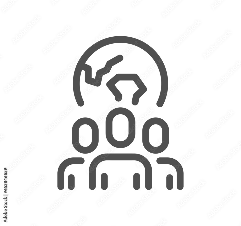 Aufkleber network related icon outline and linear vector.