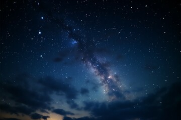 Fototapeta premium Celestial enchantment a low angle glimpse of the mesmerizing night sky