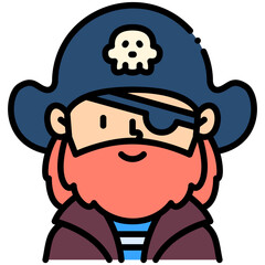 Pirate line color icon