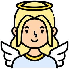 White Angel line color icon
