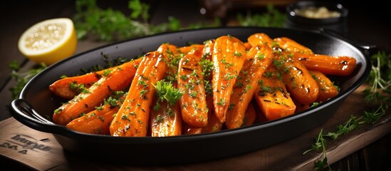 Sweet and glazed roasted carrots a delicious vegetable side