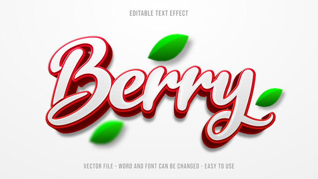 Editable Text Effect Strawberry Fruits Mock Up