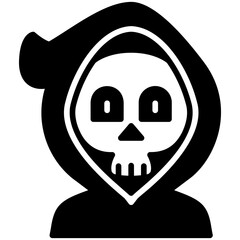 Death Skull black fill icon