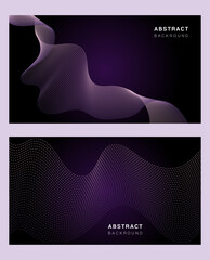 Purple Futuristic Abstract Dynamic Business Template Presentation. Wavy Hand Drawn Lines Vector Background