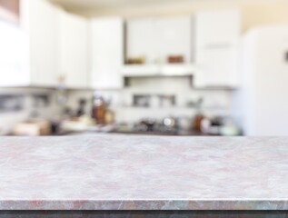 Beautiful wood empty table top at modern kitchen interior