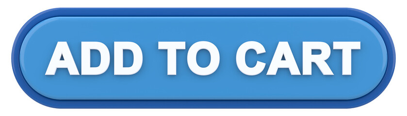 Add to cart button. 3D illustration.