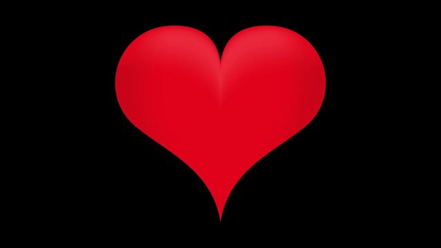 animation of red heart on black background