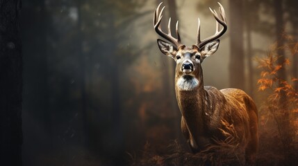 A close-up of a whitetail deer facing left. - Powered by Adobe