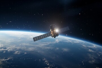 satellite in space - obrazy, fototapety, plakaty