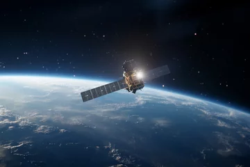 Foto op Plexiglas satellite in space © Nino34
