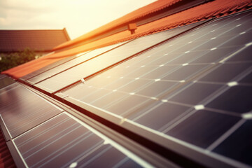 Solar panels on the roof