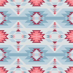 Native American Southwest, Aztec, Navajo seamless pattern. Tribal geometric print. Ethnic design wallpaper, fabric, cover, textile, rug, blanket. Boho style.