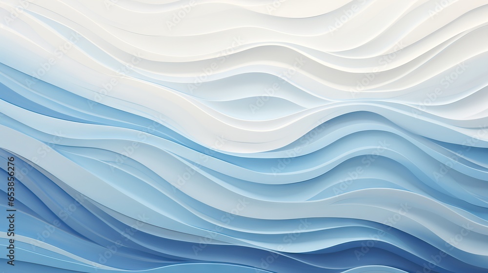 Poster a blue and white abstract background with wavy lines on it. generative ai